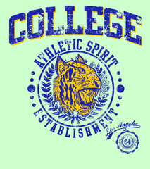 Athletic college tiger and eagle graphic design