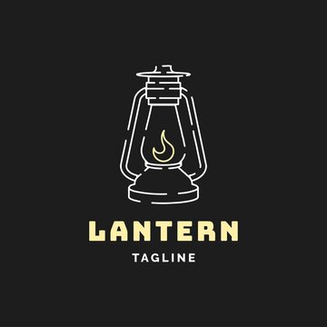 Lantern logo design illustration vector template