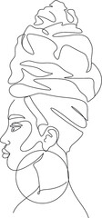 minimalist one line drawing woman face illustration in line art style