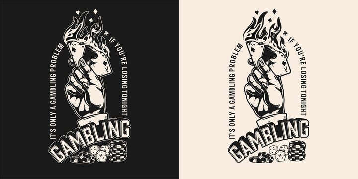 Gambling monochrome vintage emblem