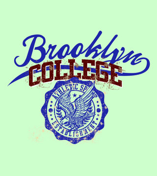 Brooklyn college athletic graphic design vector art