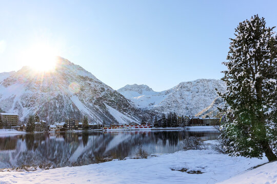 Lake in Arosa, Switzerland