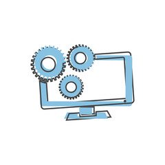 Business object vector icon. System performance tuning, management on white isolated background.