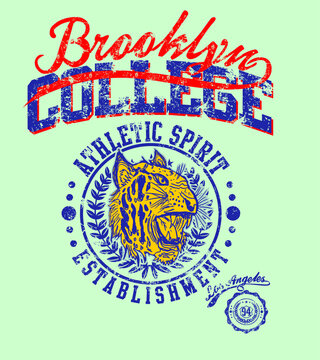 Brooklyn college athletic graphic design vector art