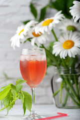 Homemade compote. Refreshing chilled summer fruit drink