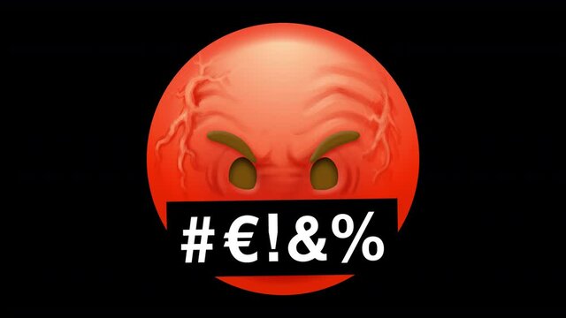 Fluchendes Emoji 4K mit Alphakanal