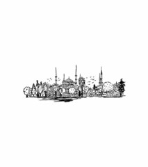 istanbul icons graphic design vector art