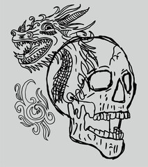 Dragon graphic design vector art