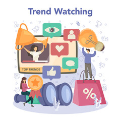 Trend watcher concept. Specialist in tracking the emergence