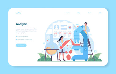 Doctor web banner or landing page. Healthcare, modern medicine