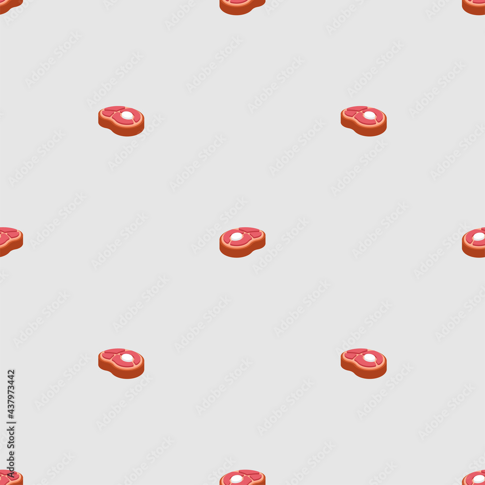 Poster steak pattern seamless. beefsteak piece of meat background. vector texture