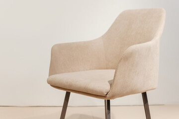 Modern velours armchair in a room