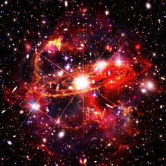 Far being shone galaxy. The elements of this image furnished by NASA.