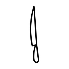 Hand drawn vector illustration of knife. Doodle style sketch.