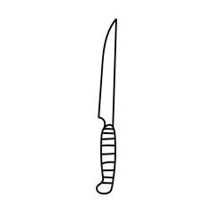 Hand drawn vector illustration of knife. Doodle style sketch.