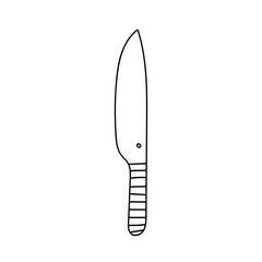 Hand drawn vector illustration of knife. Doodle style sketch.