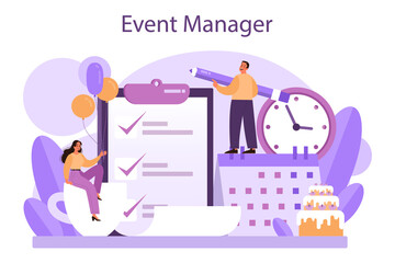Event management concept. Celebration or meeting organization.