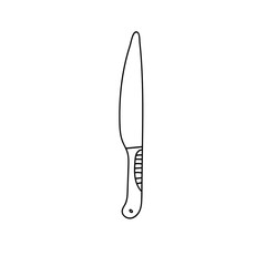 Hand drawn vector illustration of knife. Doodle style sketch.