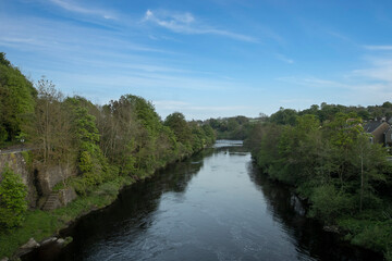 Fototapeta na wymiar The River Tees in Barnard Castle in County Durham, UK