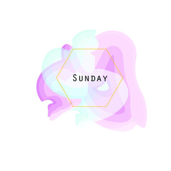 Obraz premium Nail sticker, calendar bookmark, notebook bookmark. Days of the week