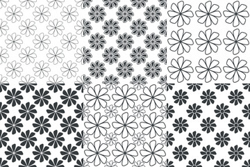 Abstract vector seamless with flowers.