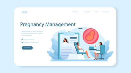 Reproductologist and reproductive health web banner or landing page
