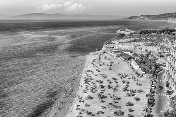 View over the main beach in Tropea, Calabria, Italy