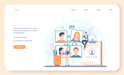 Human resources specialist web banner or landing page. Idea of recruitment