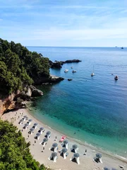 Fototapete Rund Blick auf den Strand, Reisen in Ligurien, Lerici © Katerina