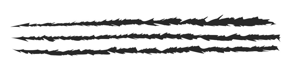 Claw scratches vector scary beast paw slash marks, claws scratch sharp torn wound texture print illustration. © Zhenia
