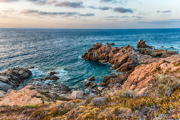 Scenic rocky beach in Santa Teresa Gallura, Sardinia, Italy