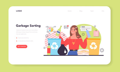 Ecology web banner or landing page. Idea of environmental protection