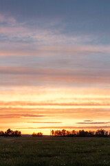 Prairie field sunset in Saskatchewan