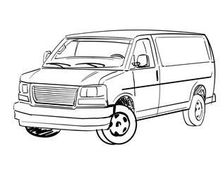 Van Front illustration drawing storyboard