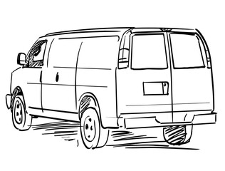 Van back illustration drawing storyboard