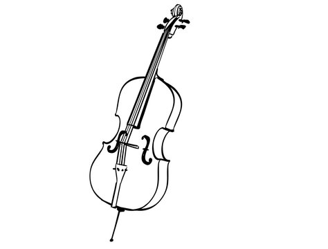 Cello isolated drawing storyboard Illustration