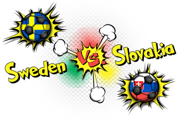 Soccer game Sweden vs Slovakia