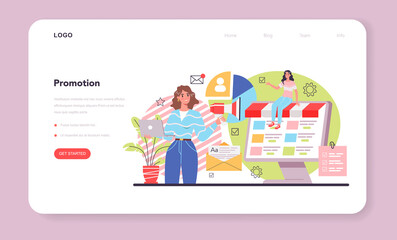 Trend watcher web banner or landing page. Specialist in tracking