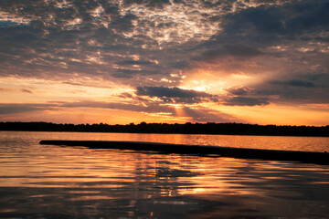 sunset over the river