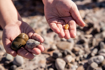 Hands with stones