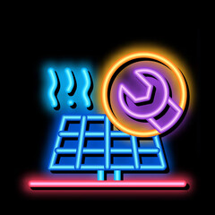 Obraz premium solar repair neon light sign vector. Glowing bright icon solar repair sign. transparent symbol illustration