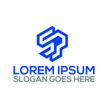 SP Initial Minimalist letter logo design.Editable in Vector Format.
