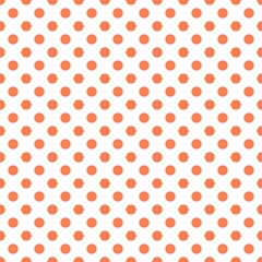 Orange and white Polka Dot seamless pattern. Vector background.
