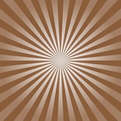 Brown Sunburst Pattern Background. Sunburst with rays background. Vector illustration. Brown radial background. Halftone background.