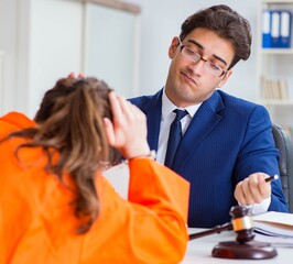 Lawyer meeting his client in prison