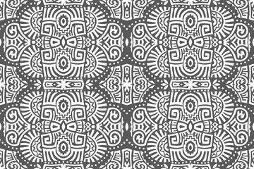 Abstract Ethnic Vector Seamless Pattern. Trendy boho tile. African textile design. Scandinavian ornament. Perfect for wallpaper, cloth, wrapping paper and other endless fill.