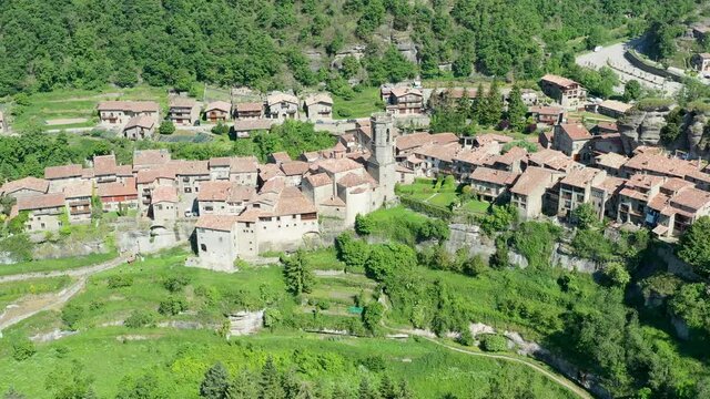 Rupit, a medieval village in the middle of nature. Catalonia, Spain