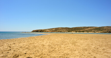 Prasonisi, Rhodes, Greece, Beach and two oceans meeting point