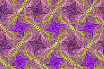 Organic lines geometric shapes optical illusion seamless pattern.