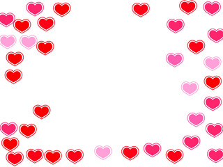 Beautiful red hearts falling vector illustration.